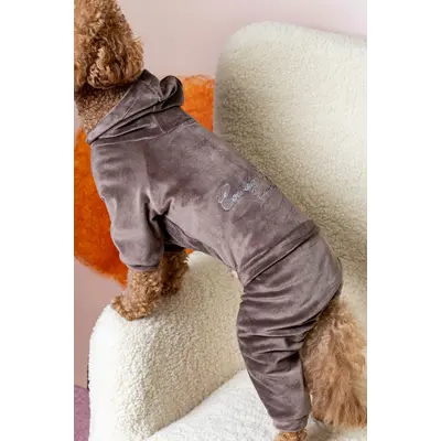 Костюм велюровий Кураж тауп D-242