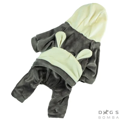 Костюм велюр із вушками ліловий D-119