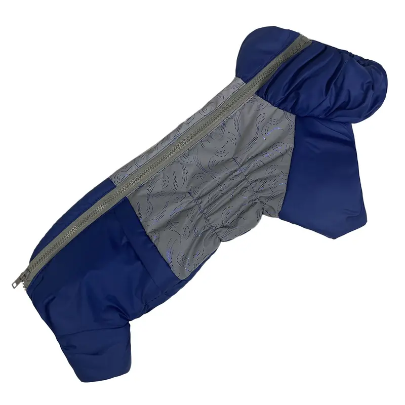 Зимовий комбінезон ДЛЯ ТАКС дівчат світловідбиваючий синій RT-25