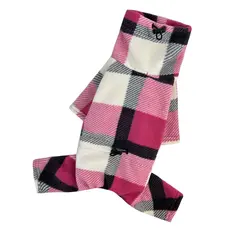 Костюм флiс картатий малина D-204