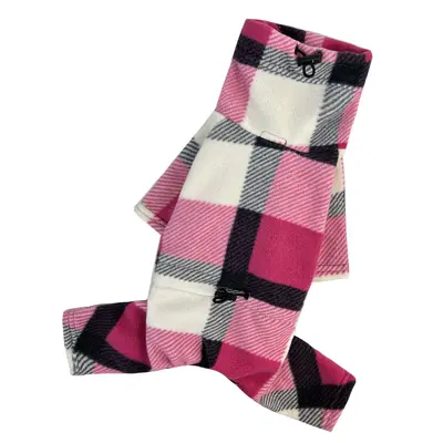 Костюм флiс картатий малина D-204