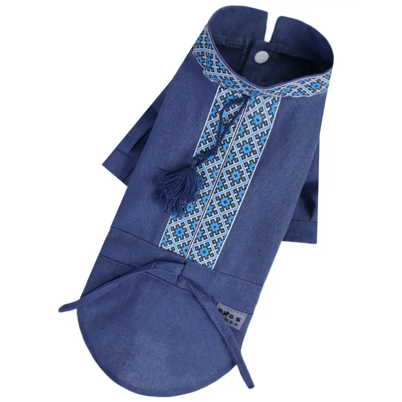 Вишиванка з китицями джинс RUB-56