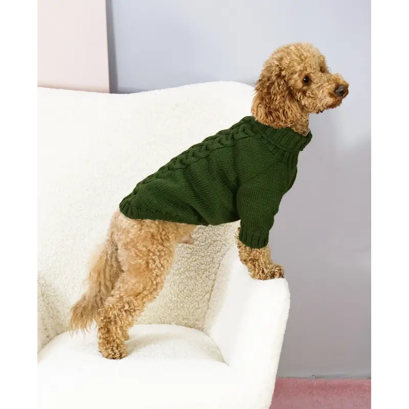 Светр в'язаний Косичка хакі Y-387