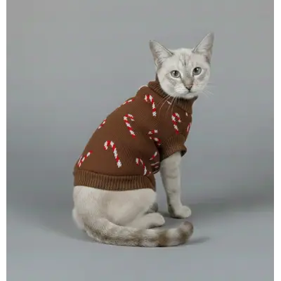 Светр для котiв в'язаний Карамель шоколад SC-34