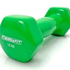 Гантель для фітнесу 1.0 кг EasyFit із вініловим покриттям салатова