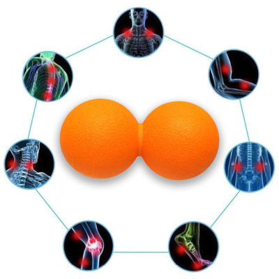 Масажний м'ячик EasyFit TPR подвійний 12х6 см помаранчевий