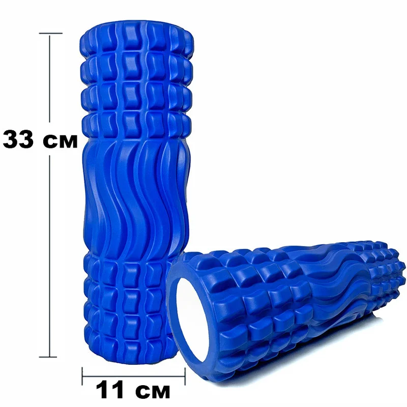 Масажний ролик EasyFit Wavyspines 33 см Синій