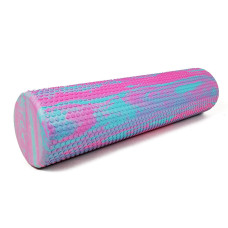 Масажний ролик EasyFit Foam Roller 60 см двоколірний М'ятний-рожевий