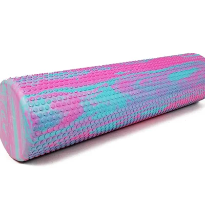 Масажний ролик EasyFit Foam Roller 60 см двоколірний М'ятний-рожевий