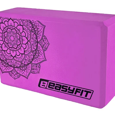 Блок для йоги EasyFit EVA з малюнком фіолетовий