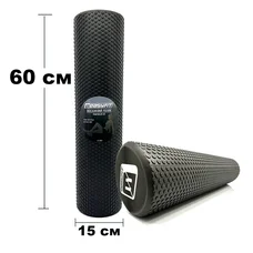 Масажний ролик EasyFit Foam Roller 60 см Чорний