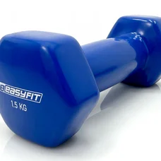 Гантель для фітнесу 1.5 кг EasyFit із вініловим покриттям синя