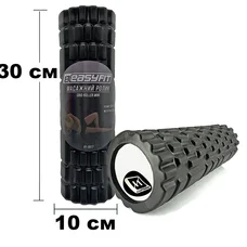 Масажний ролер EasyFit Grid Roller Mini 30 см чорний