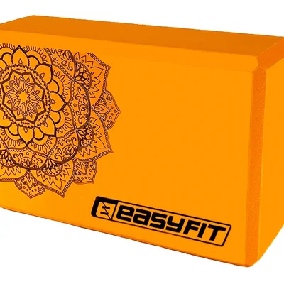 Блок для йоги EasyFit EVA з малюнком помаранчевий