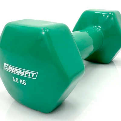Гантель для фітнесу 4.0 кг EasyFit із вініловим покриттям зелена