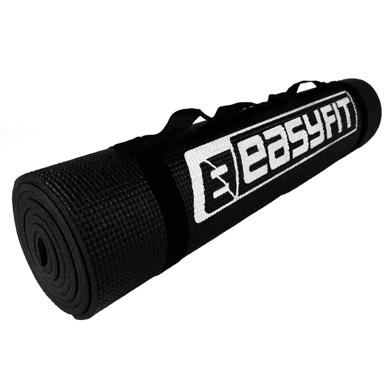 Килимок для йоги та фітнесу EasyFit ПВХ (PVC) Чорний Килимок для йоги та фітнесу EasyFit ПВХ (PVC) Чорний