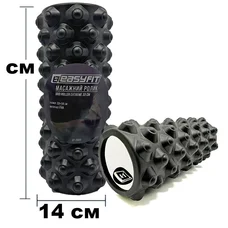 Масажний ролик EasyFit Grid Roller Extreme 33 см Чорний