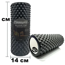 Масажний ролик EasyFit Grid Roller Light 33 см Чорний