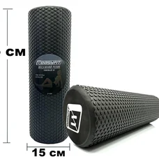 Масажний ролер EasyFit Foam Roller 45 см Чорний