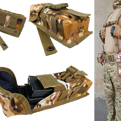 Підсумок під два магазини АК одинарний закритий Multicam Arid (степовий) (MOLLE, підсумок на розгрузку, жилет, РПС)