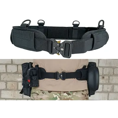 Розвантажувальний тактичний пояс РПС із кріпленням MOLLE чорний (варбелт, warbelt)