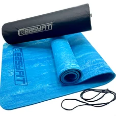 Килимок для йоги та фітнеса EasyFit PER Premium Mat 8 мм синій + Чохол