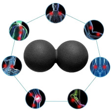 Масажний м'ячик EasyFit TPR подвійний 12х6 см чорний