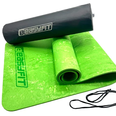 Килимок для йоги та фітнеса EasyFit PER Premium Mat 8 мм + Чохол салатовий