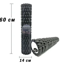 Масажний ролер EasyFit Grid Roller 60 см v.3.1 чорний