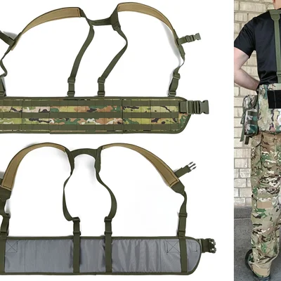 Тактичний пояс розвантажувальний РПС з кріпленнім MOLLE та плечовими лямками мультикам без підсумків