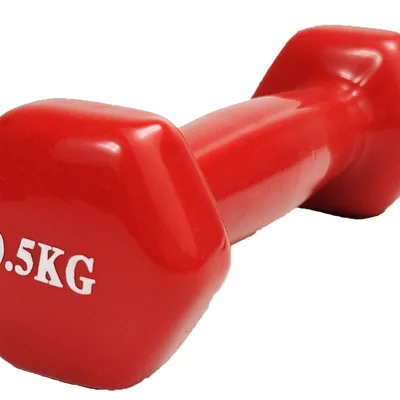 Гантель для фітнесу 0.5 кг EasyFit із вініловим покриттям червона