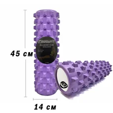 Масажний ролик EasyFit Grid Roller PRO 45 см Фіолетовий
