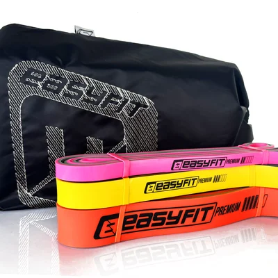 Набір двошарових резинок для підтягування EasyFit Premium 7-45 кг (3 шт)