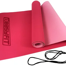 Килимок для йоги та фітнесу EasyFit TPE+TC 6мм двошаровий рожевий-св. рожевий