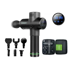 Масажний пістолет EasyFit Percussio (портативний перкусійний вібромасажер для тіла з 6 насадками)