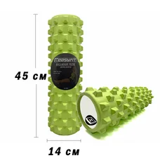 Масажний ролик EasyFit Grid Roller PRO 45 см Салатовий