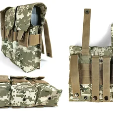 Підсумок під 6 магазінів АК/РПК потрійний піксель ЗСУ MM-14 (MOLLE, підсумок на розгрузку, жилет, РПС)