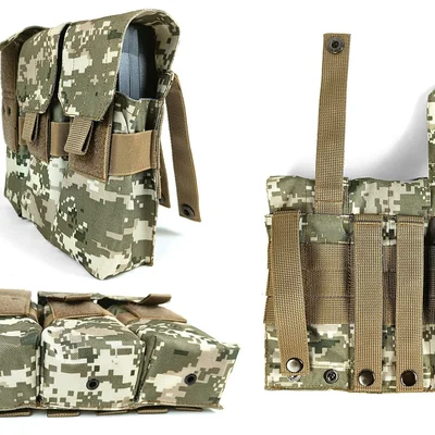 Підсумок під 6 магазінів АК/РПК потрійний піксель ЗСУ MM-14 (MOLLE, підсумок на розгрузку, жилет, РПС)