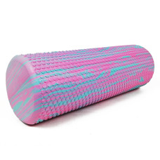 Масажний ролер EasyFit Foam Roller 45 см двоколірний Рожевий-м'ятний