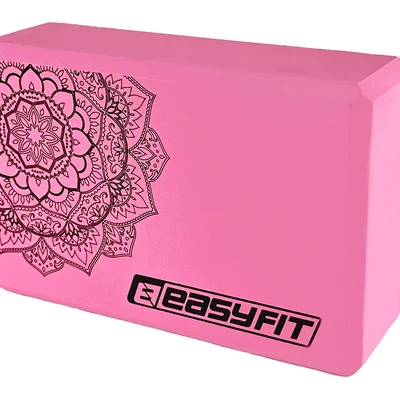 Блок для йоги EasyFit EVA з малюнком рожевий