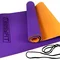 Килимок для йоги та фітнесу EasyFit TPE+TC 6мм двошаровий фіолетовий-помаранчевий