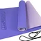 Килимок для йоги та фітнесу EasyFit TPE+TC 6мм двошаровий бузковий-св.бузковий