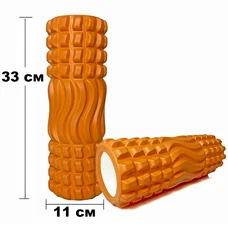 Масажний ролик EasyFit Wavyspines 33 см Помаранчевий