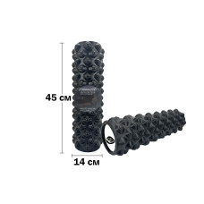 Масажний ролик EasyFit Grid Roller Extreme 45 см Чорний