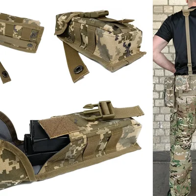 Підсумок під два магазини АК одинарний закритий піксель ЗСУ MM-14 (MOLLE, підсумок на розгрузку, жилет, РПС)