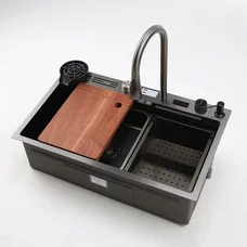 Кухонная мойка SMART&ART R002 7545BL PVD черная 