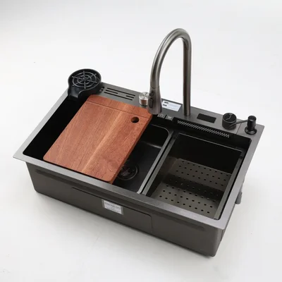 Кухонная мойка SMART&ART R002 7545BL PVD черная 