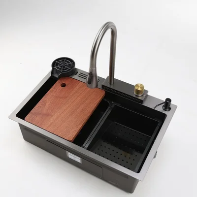 Кухонна мийка SMART&ART R004 6845BL PVD черная 