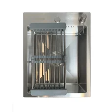 Мойка кухонная Platinum Handmade 40*50 (3мм/1.5мм), (Корзина + Дозатор + Сифон) врезная