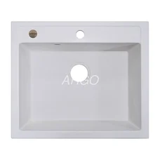 Мойка для кухни ARGO Cubo 590х495х200 белый, с отверстием для смесителя